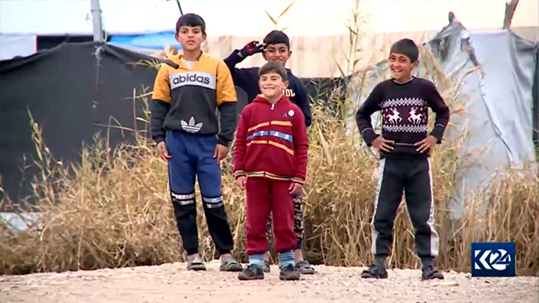 Kids at Hassan Sham camp, Jan. 11, 2022 (Photo: Azer Faruq/Kurdistan 24)